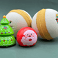 Holiday Kids Bath Bomb with Holiday Figure Pullback Racer Inside - White/Gold - Berwyn Betty's Bath & Body Shop