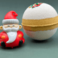 Holiday Kids Bath Bomb with Holiday Figure Pullback Racer Inside - White/Gold - Berwyn Betty's Bath & Body Shop