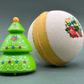 Holiday Kids Bath Bomb with Holiday Figure Pullback Racer Inside - White/Gold - Berwyn Betty's Bath & Body Shop