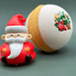 Holiday Kids Bath Bomb with Holiday Figure Pullback Racer Inside - White/Gold - Berwyn Betty's Bath & Body Shop