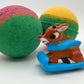 Holiday Kids Bath Bomb with Reindeer Racer Inside - Maroon/Gold/Green - Berwyn Betty's Bath & Body Shop