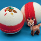 Holiday Kids Bath Bomb with Reindeer Toy Inside - White/Red - Berwyn Betty's Bath & Body Shop