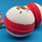 Holiday Kids Bath Bomb with Reindeer Toy Inside - White/Red - Berwyn Betty's Bath & Body Shop