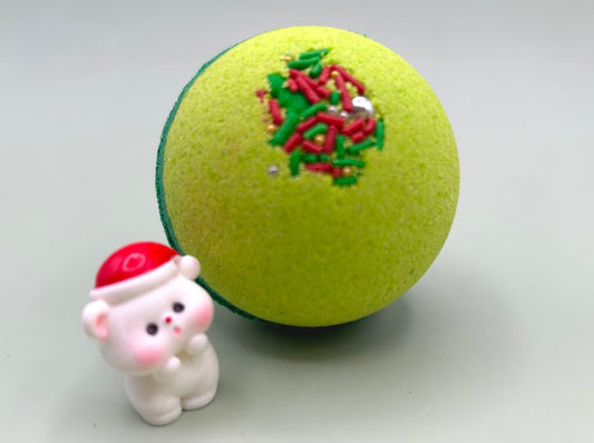 Holiday Kids Bath Bomb with Santa Bear Inside - Berwyn Betty's Bath & Body Shop