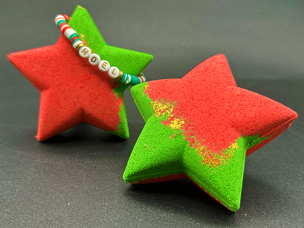 Holiday Star Kids Bath Bomb with Christmas Bracelet Inside - Berwyn Betty's Bath & Body Shop