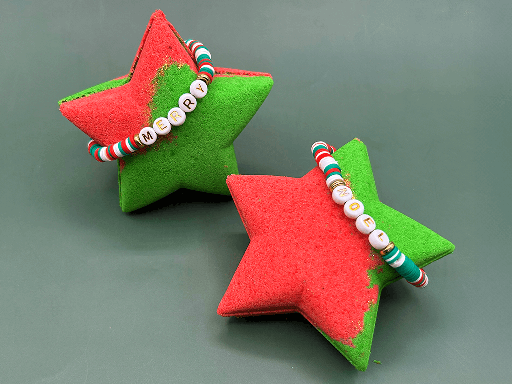 Holiday Star Kids Bath Bomb with Christmas Bracelet Inside - Berwyn Betty's Bath & Body Shop