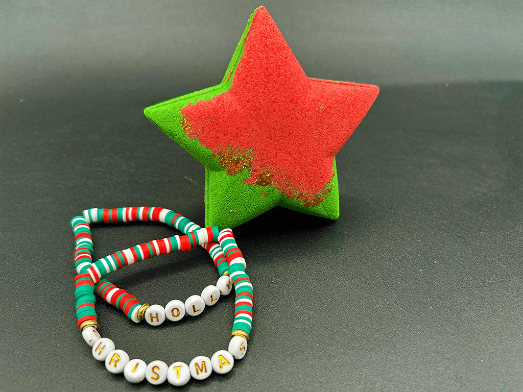 Holiday Star Kids Bath Bomb with Christmas Bracelet Inside - Berwyn Betty's Bath & Body Shop