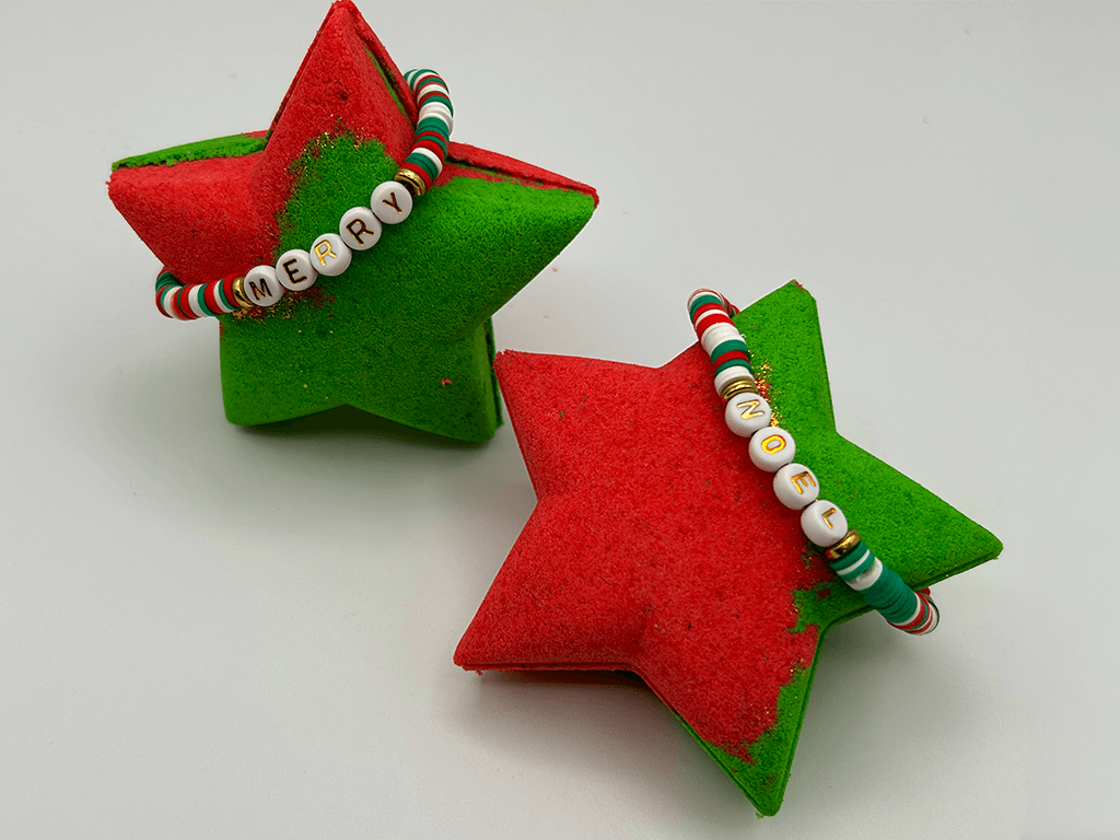 Holiday Star Kids Bath Bomb with Christmas Bracelet Inside - Berwyn Betty's Bath & Body Shop