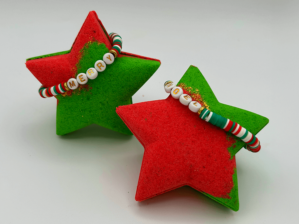 Holiday Star Kids Bath Bomb with Christmas Bracelet Inside - Berwyn Betty's Bath & Body Shop
