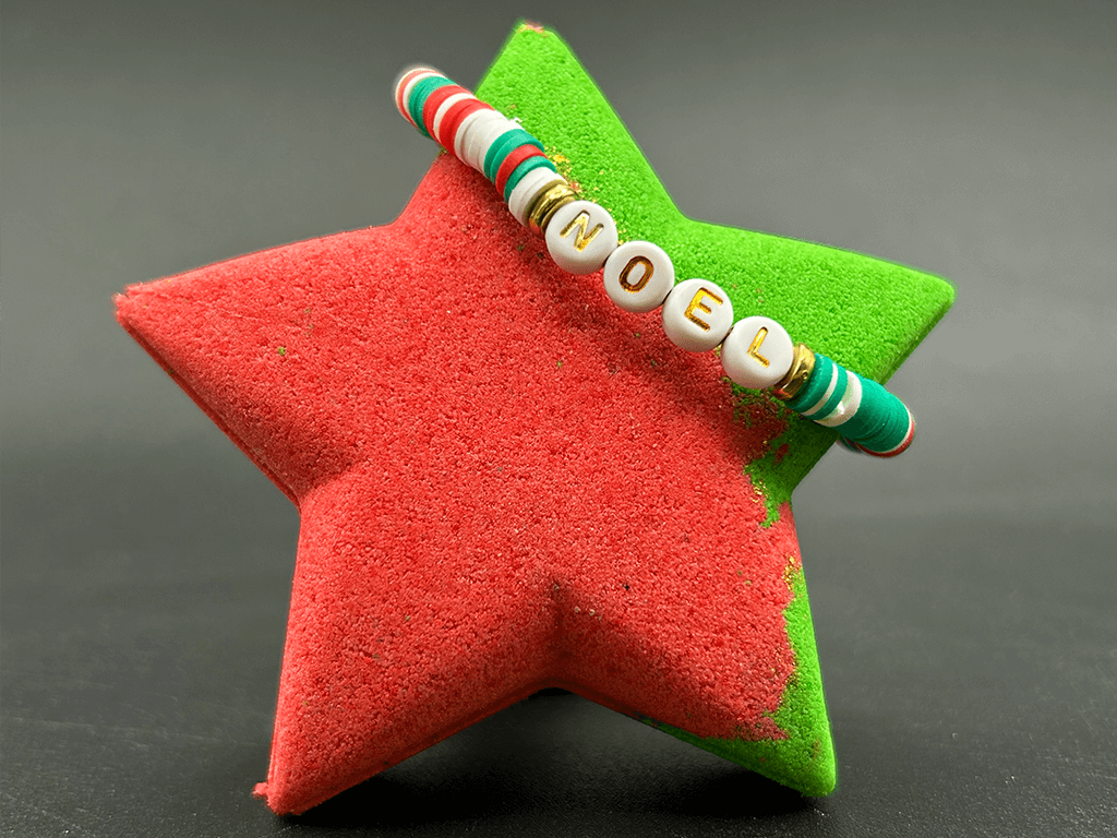 Holiday Star Kids Bath Bomb with Christmas Bracelet Inside - Berwyn Betty's Bath & Body Shop
