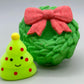 Holiday Wreath Kids Bath Bomb with Christmas Squishy Toy Inside - Berwyn Betty's Bath & Body Shop