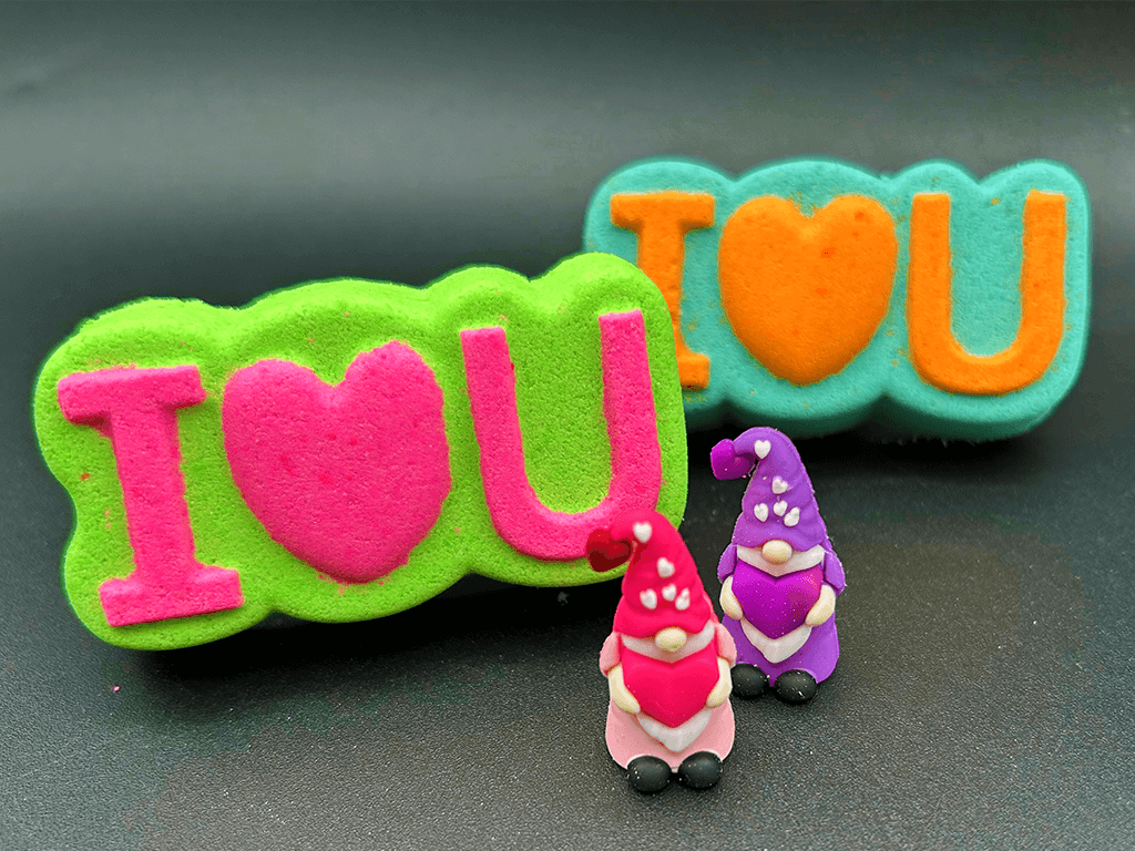 I LOVE U Kids Bath Bomb with Valentine's Gnome Toy Inside - Berwyn Betty's Bath & Body Shop