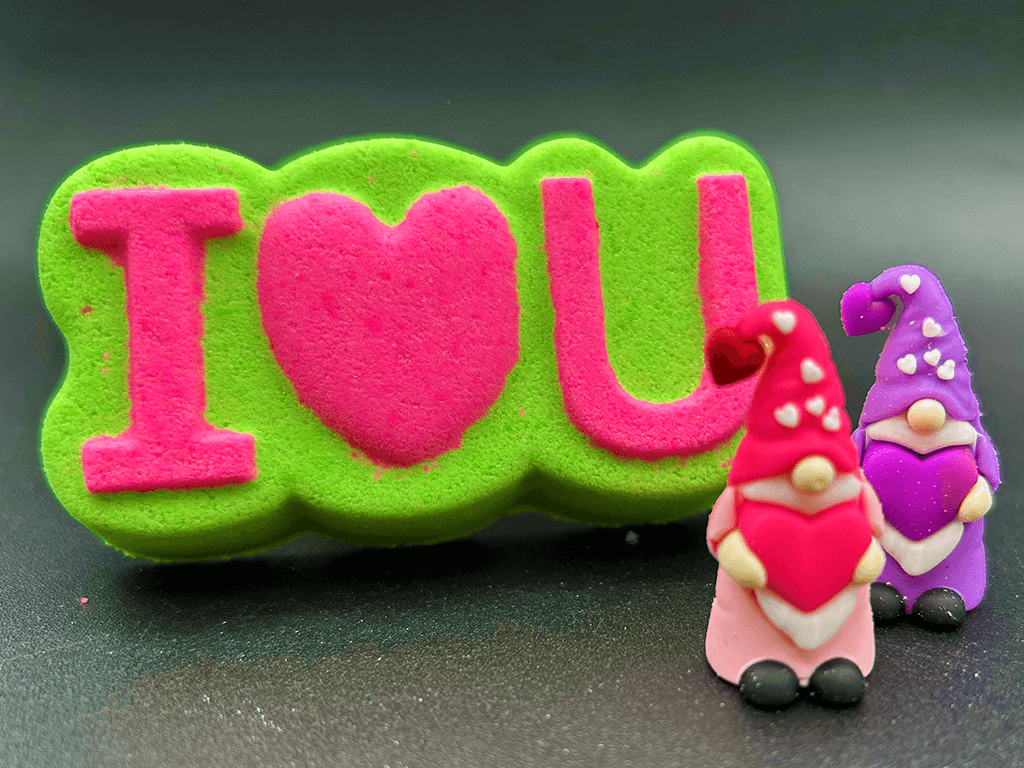 I LOVE U Kids Bath Bomb with Valentine's Gnome Toy Inside - Berwyn Betty's Bath & Body Shop