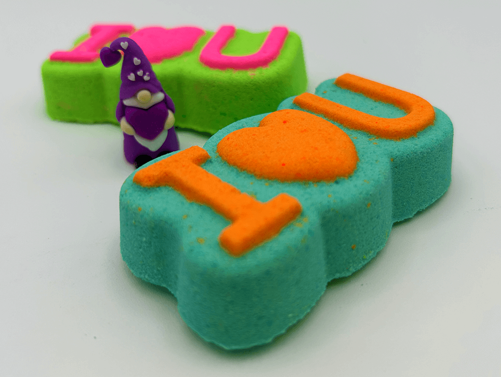 I LOVE U Kids Bath Bomb with Valentine's Gnome Toy Inside - Berwyn Betty's Bath & Body Shop