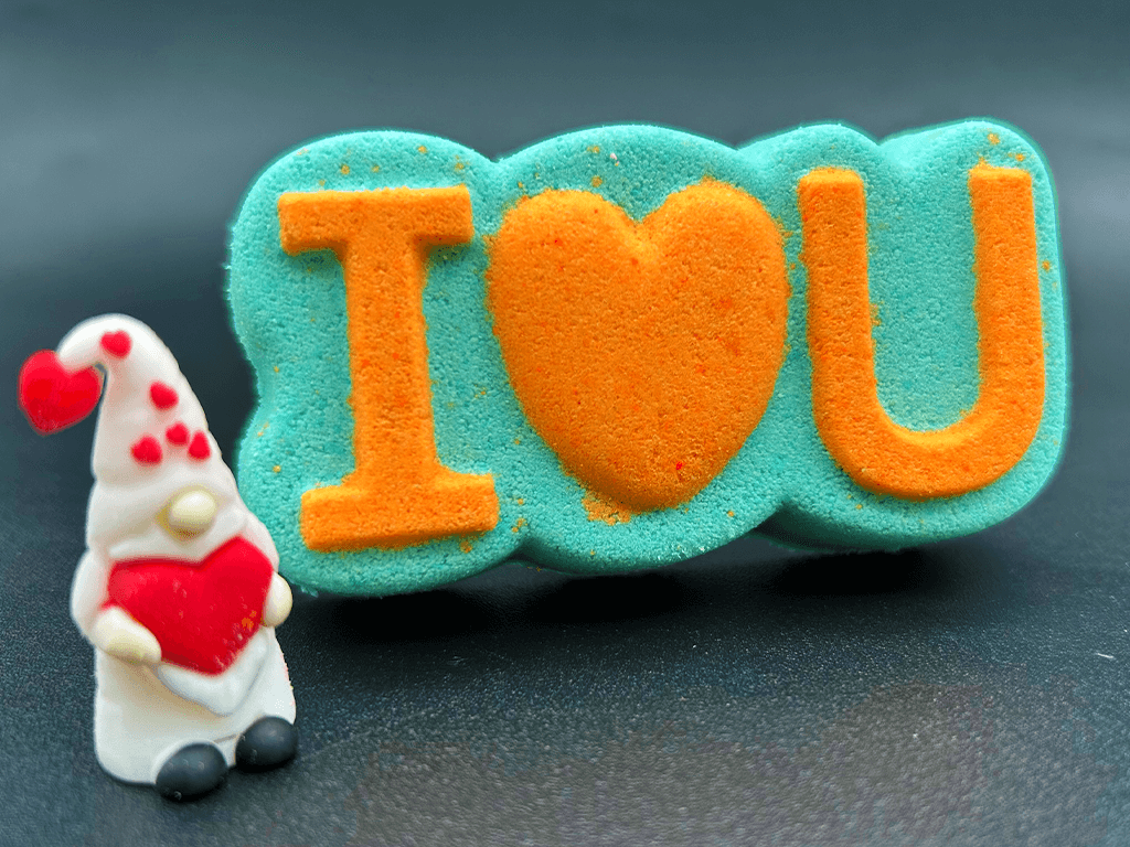 I LOVE U Kids Bath Bomb with Valentine's Gnome Toy Inside - Berwyn Betty's Bath & Body Shop