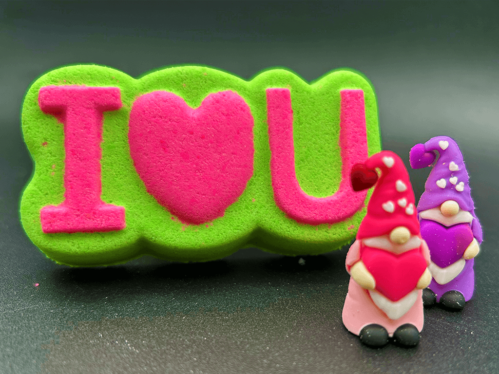 I LOVE U Kids Bath Bomb with Valentine's Gnome Toy Inside - Berwyn Betty's Bath & Body Shop