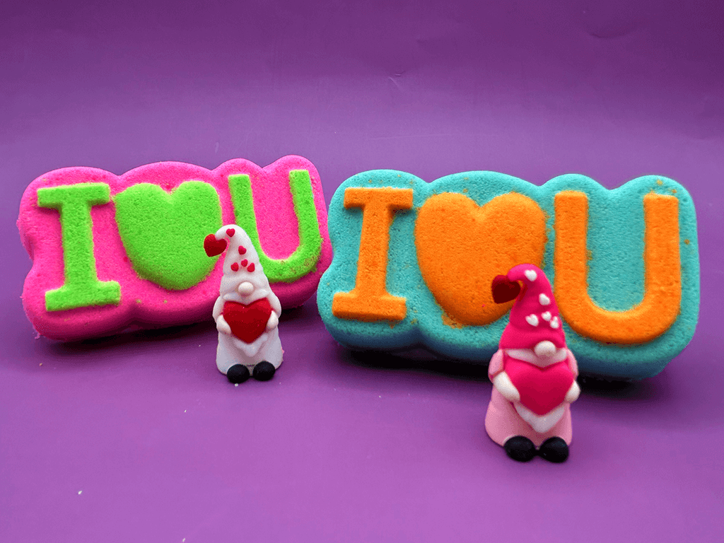 I LOVE U Kids Bath Bomb with Valentine's Gnome Toy Inside - Berwyn Betty's Bath & Body Shop