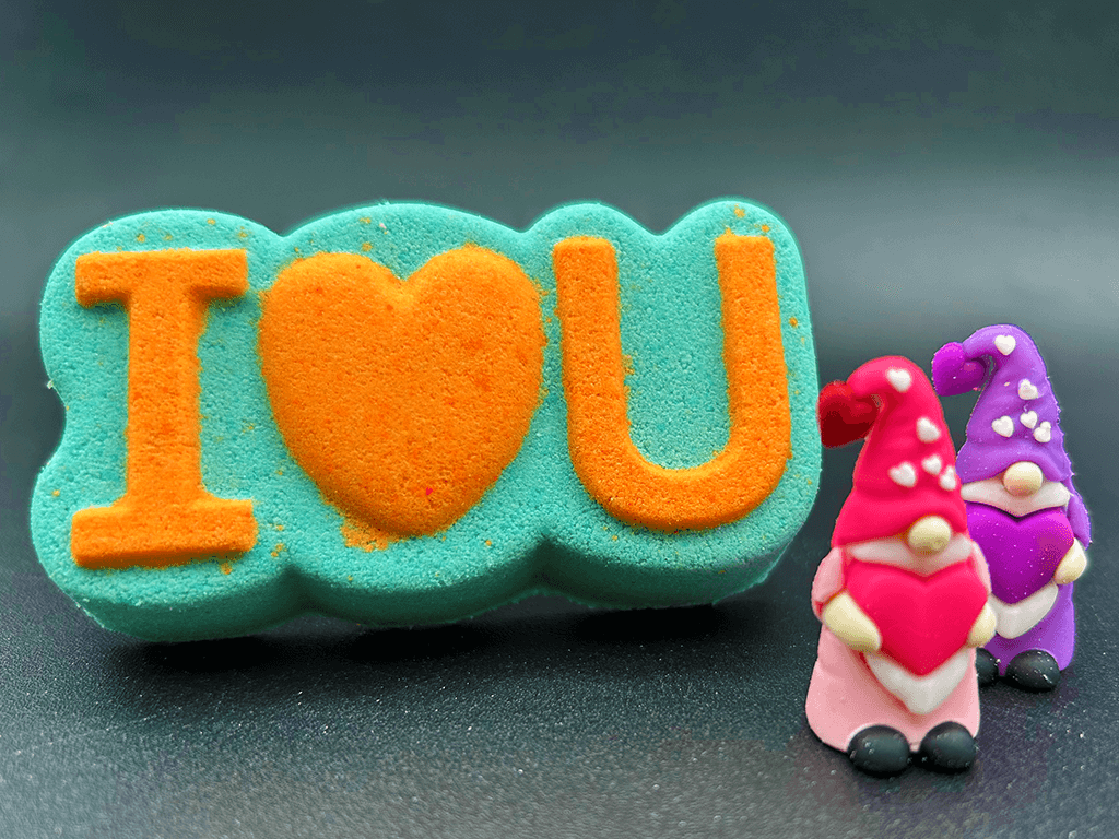 I LOVE U Kids Bath Bomb with Valentine's Gnome Toy Inside - Berwyn Betty's Bath & Body Shop