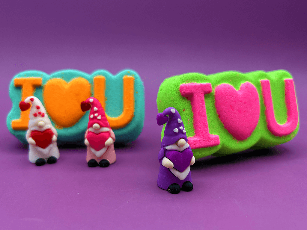 I LOVE U Kids Bath Bomb with Valentine's Gnome Toy Inside - Berwyn Betty's Bath & Body Shop