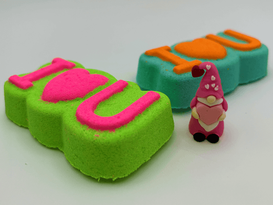 I LOVE U Kids Bath Bomb with Valentine's Gnome Toy Inside - Berwyn Betty's Bath & Body Shop