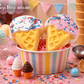 Ice Cream Cone Kids Bath Bomb with Ice Cream Eraser Inside - Berwyn Betty's Bath & Body Shop