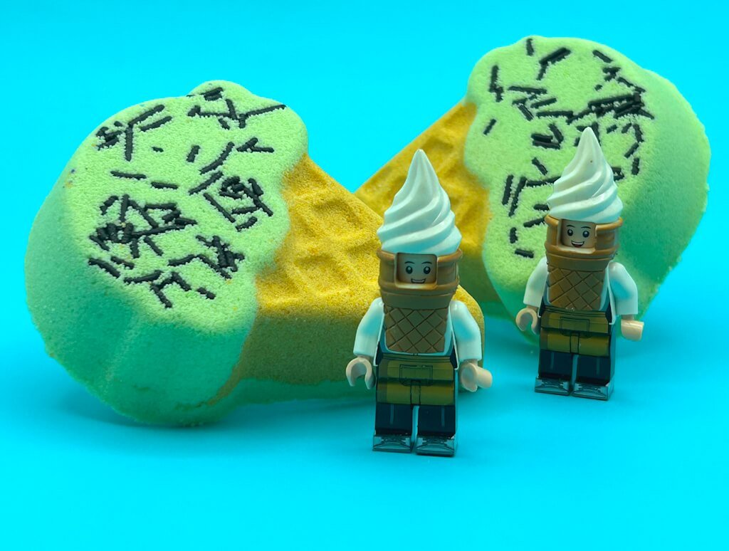 Ice Cream Cone Kids Bath Bomb with Ice Cream Minifigure Inside - Berwyn Betty's Bath & Body Shop