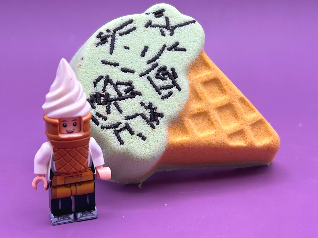 Ice Cream Cone Kids Bath Bomb with Ice Cream Minifigure Inside - Berwyn Betty's Bath & Body Shop