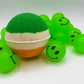 Irish Flag Striped Kids Bath Bomb with Smiley Face Bouncy Ball Inside - Berwyn Betty's Bath & Body Shop