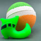 Irish Flag Striped Kids Bath Bomb with St Patrick’s Squishy Fidget Toy Inside - Berwyn Betty's Bath & Body Shop