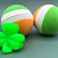 Irish Flag Striped Kids Bath Bomb with St Patrick’s Squishy Fidget Toy Inside - Berwyn Betty's Bath & Body Shop