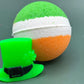 Irish Flag Striped Kids Bath Bomb with St Patrick’s Squishy Fidget Toy Inside - Berwyn Betty's Bath & Body Shop