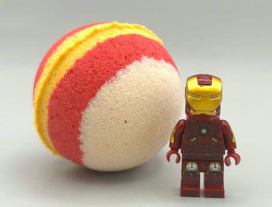 IRONMAN Kids Bath Bomb with Ironman Minifigure Toy Inside - Limited Edition - Berwyn Betty's Bath & Body Shop