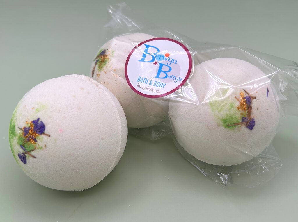Jasmine Scented Bath Bombs with Handmade Soap Inside - 2 ct - Berwyn Betty's Bath & Body Shop