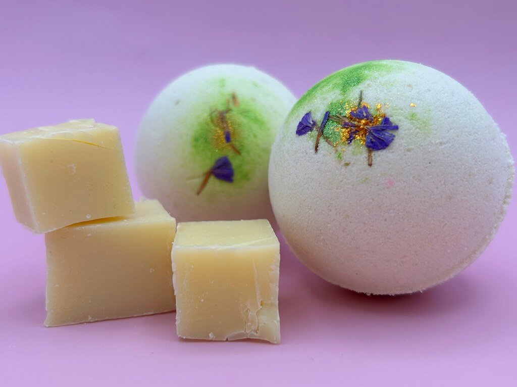 Jasmine Scented Bath Bombs with Handmade Soap Inside - 2 ct - Berwyn Betty's Bath & Body Shop