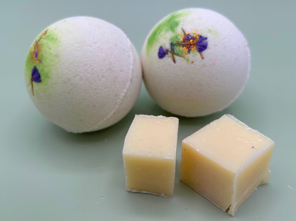 Jasmine Scented Bath Bombs with Handmade Soap Inside - 2 ct - Berwyn Betty's Bath & Body Shop