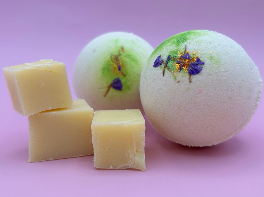 Jasmine Scented Bath Bombs with Handmade Soap Inside - 2 ct - Berwyn Betty's Bath & Body Shop