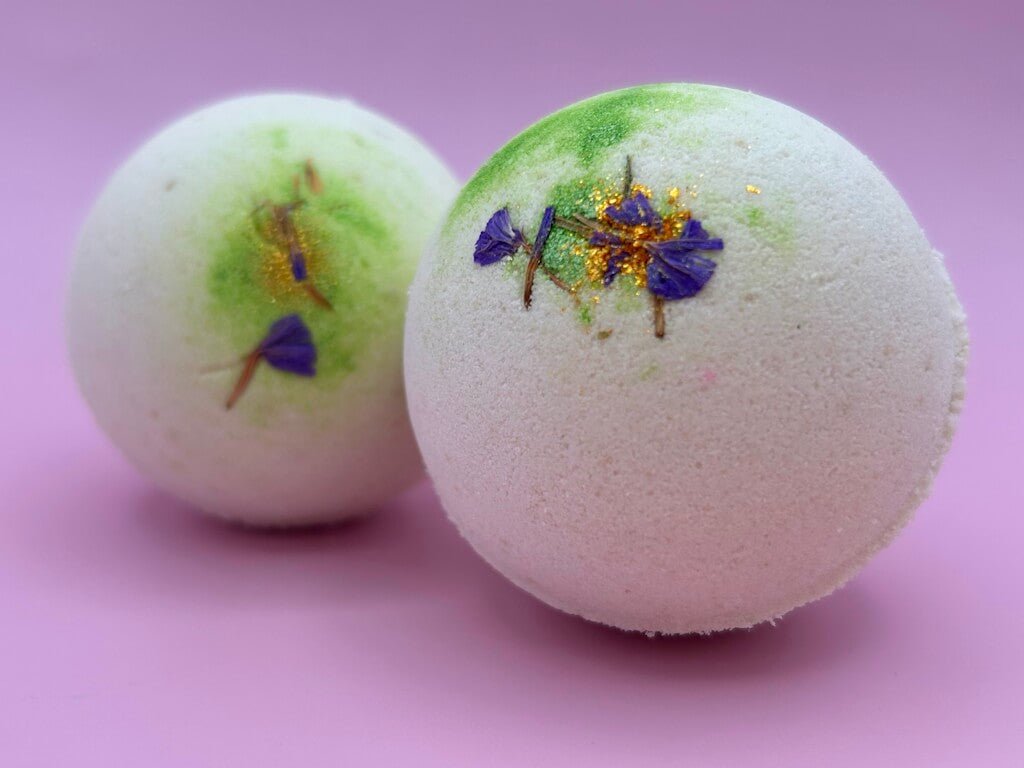 Jasmine Scented Bath Bombs with Handmade Soap Inside - 2 ct - Berwyn Betty's Bath & Body Shop