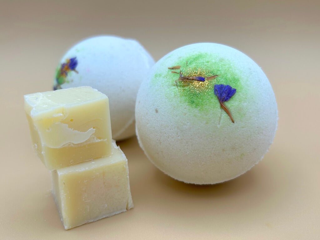 Jasmine Scented Bath Bombs with Handmade Soap Inside - 2 ct - Berwyn Betty's Bath & Body Shop