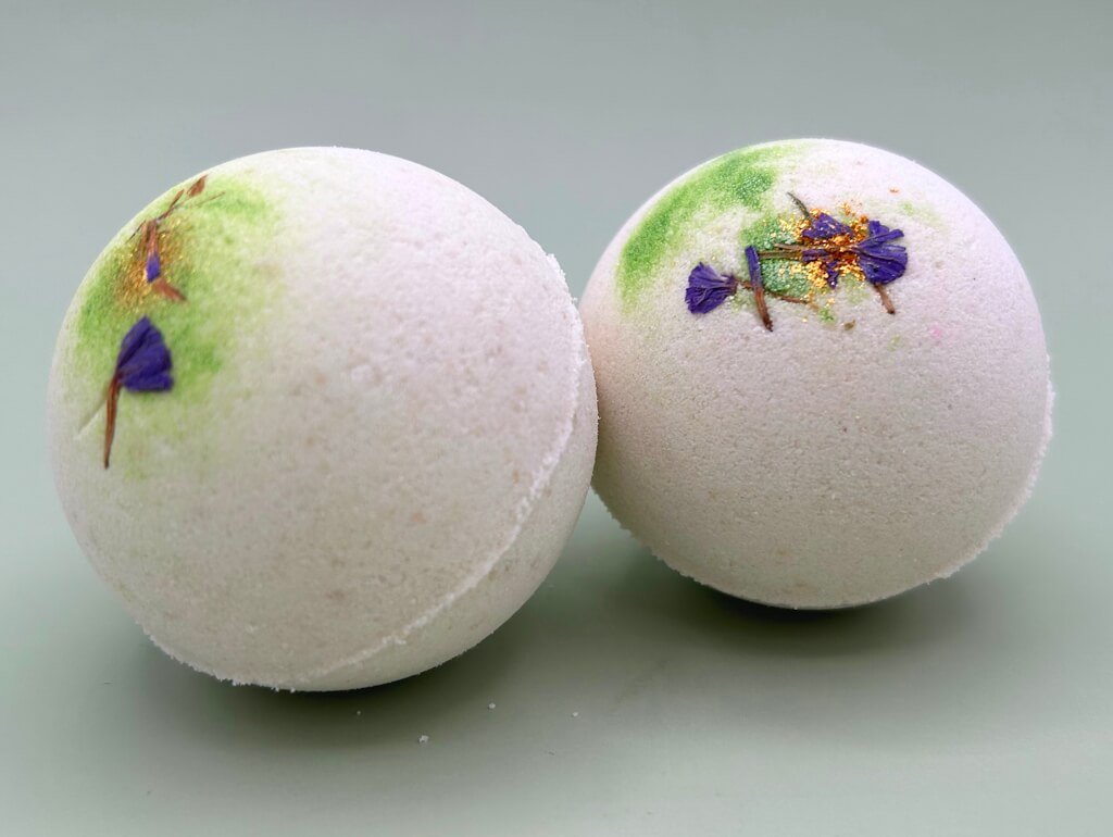 Jasmine Scented Bath Bombs with Handmade Soap Inside - 2 ct - Berwyn Betty's Bath & Body Shop