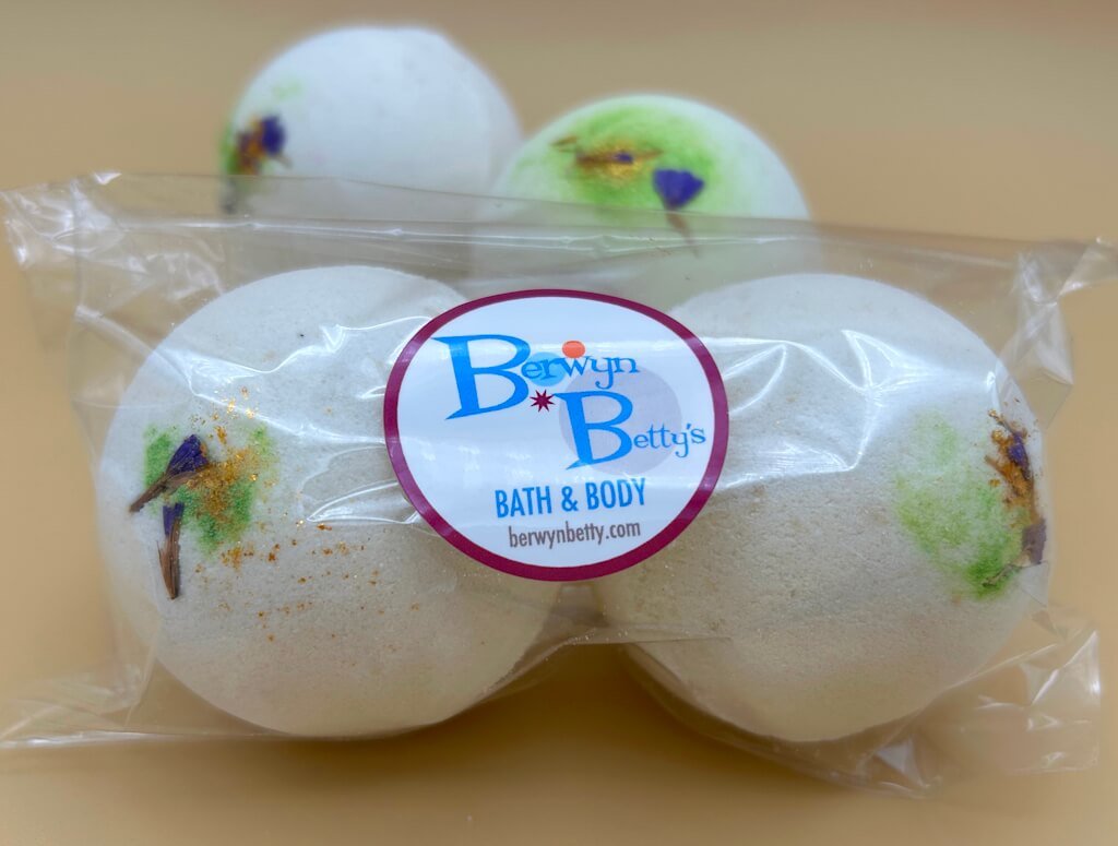 Jasmine Scented Bath Bombs with Handmade Soap Inside - 2 ct - Berwyn Betty's Bath & Body Shop