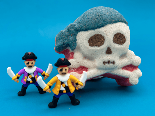 Jolly Roger Kids Bath Bomb with Pirate Toy Insider - Berwyn Betty's Bath & Body Shop
