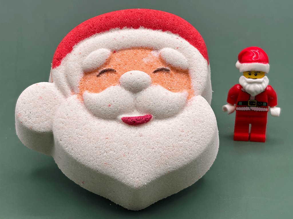 Jolly Santa Kids Bath Bomb with Santa Minifigure Inside - Berwyn Betty's Bath & Body Shop