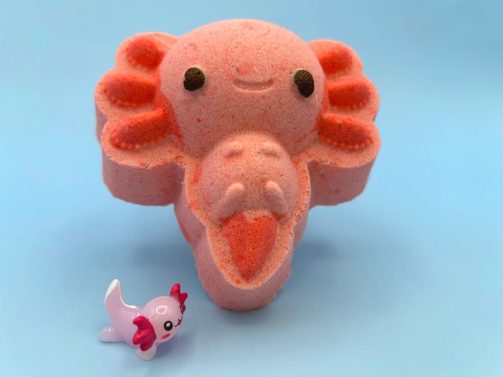 Kawaii Axoxtl Kids Bath Bomb with Axolotl Toy Inside - Berwyn Betty's Bath & Body Shop