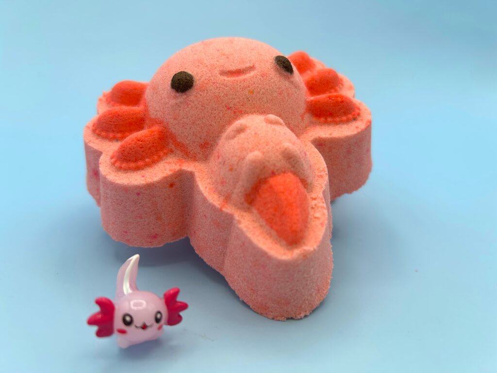Kawaii Axoxtl Kids Bath Bomb with Axolotl Toy Inside