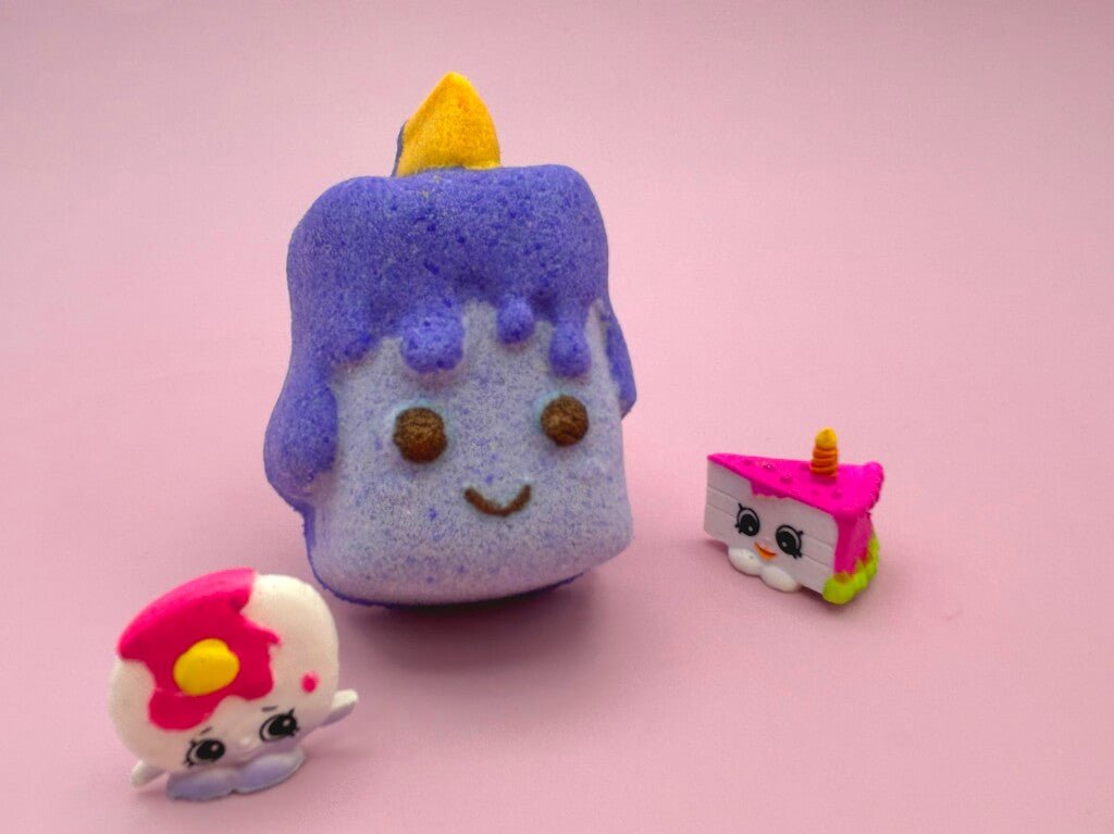 Kawaii Candle Kids Bath Bomb with Shopkins Toy Inside - Berwyn Betty's Bath & Body Shop