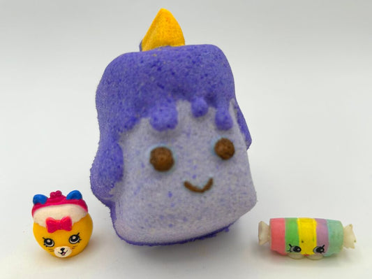 Kawaii Candle Kids Bath Bomb with Shopkins Toy Inside - Berwyn Betty's Bath & Body Shop