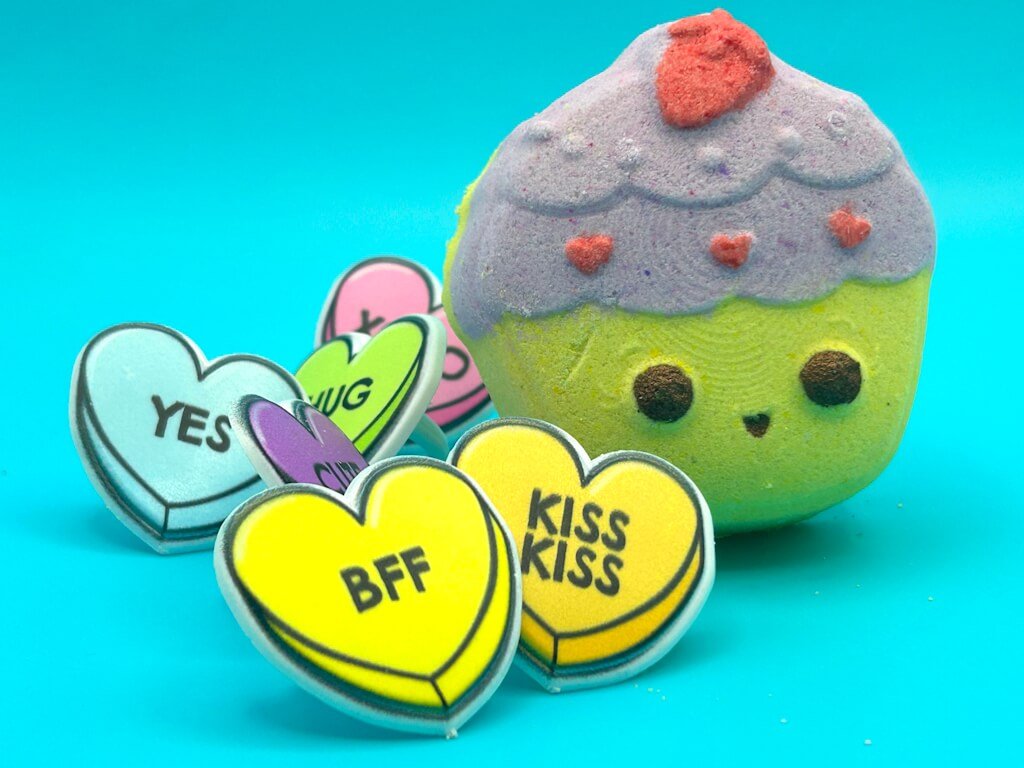 Kawaii Cupcake Kids Bath Bomb with Kawaii Ring Inside - Berwyn Betty's Bath & Body Shop