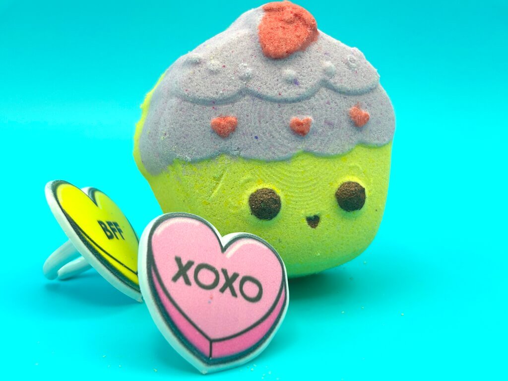 Kawaii Cupcake Kids Bath Bomb with Kawaii Ring Inside - Berwyn Betty's Bath & Body Shop