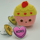 KAWAII CUPCAKE Kids Bath Bomb with Valentines Conversation Heart Ring Inside - Berwyn Betty's Bath & Body Shop