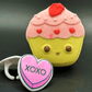 KAWAII CUPCAKE Kids Bath Bomb with Valentines Conversation Heart Ring Inside - Berwyn Betty's Bath & Body Shop